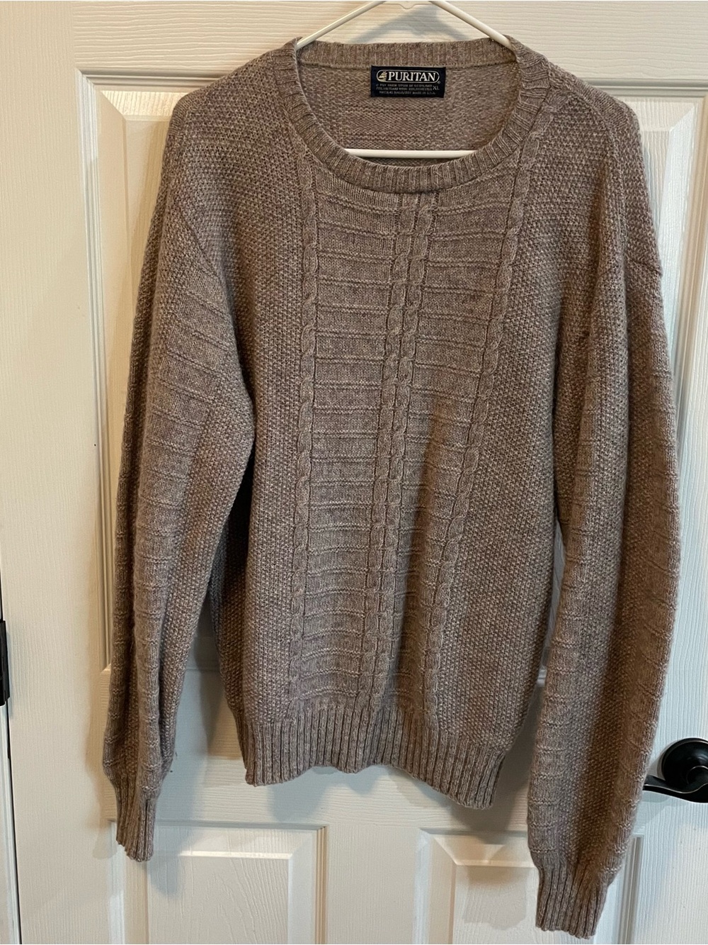Vintage Puritan Shetland Wool Cable Knit Sweater XL